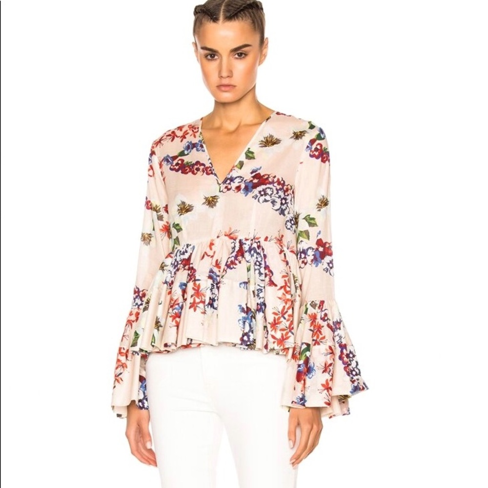 MSGM Floral Printed cotton Blouse